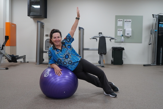 Gay on yoga ball