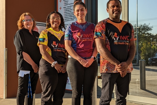 Indigenous Health Workers outside IWC building