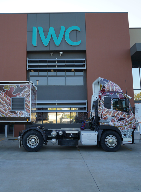 St John Eye Van Truck in front of IWC