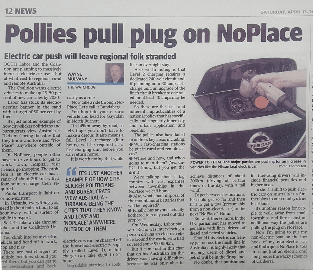 Photo of newspaper article.
