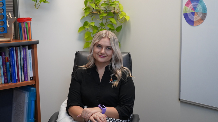 bronte in her office