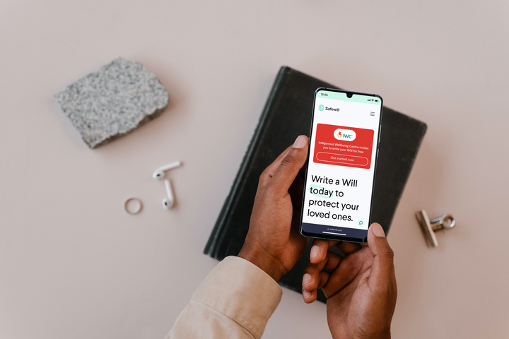 Person creating their free will online using Safewill service.