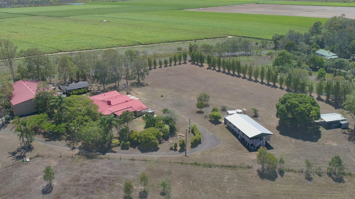 Birds eye view of farm