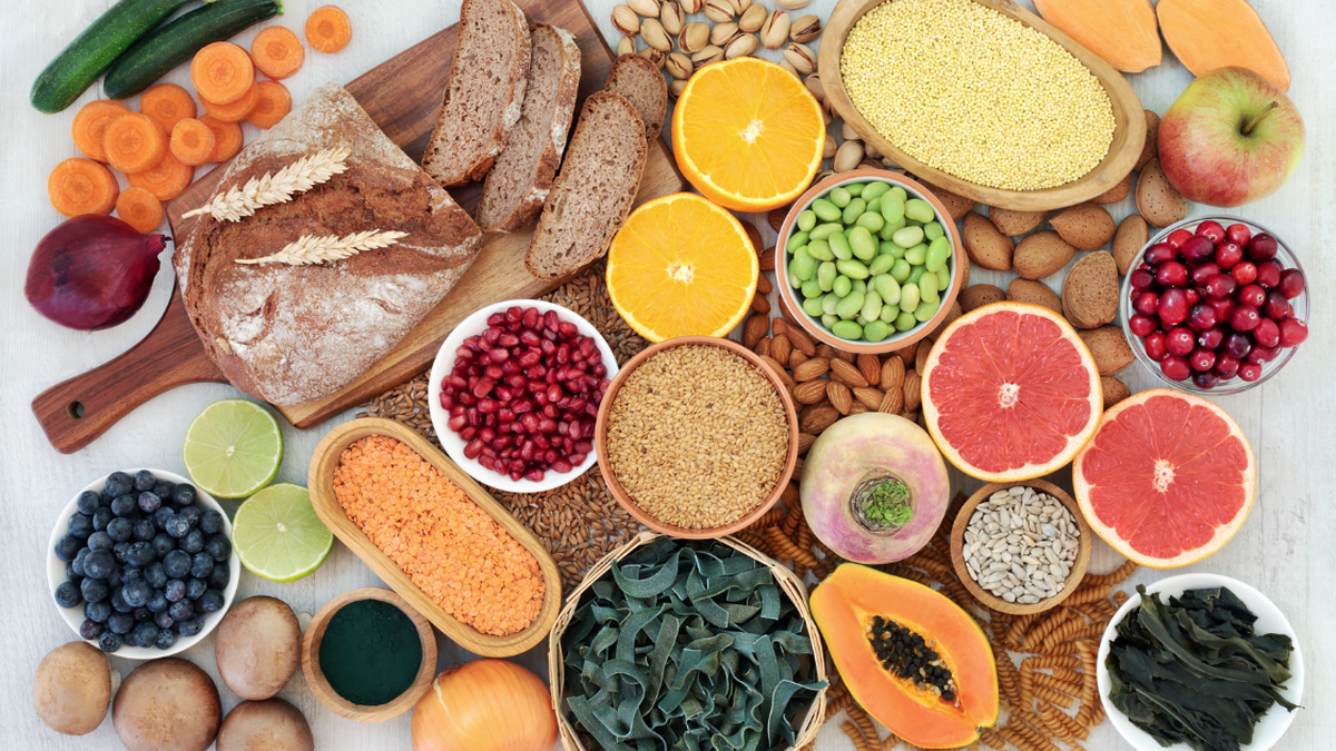 selection of high fibre foods