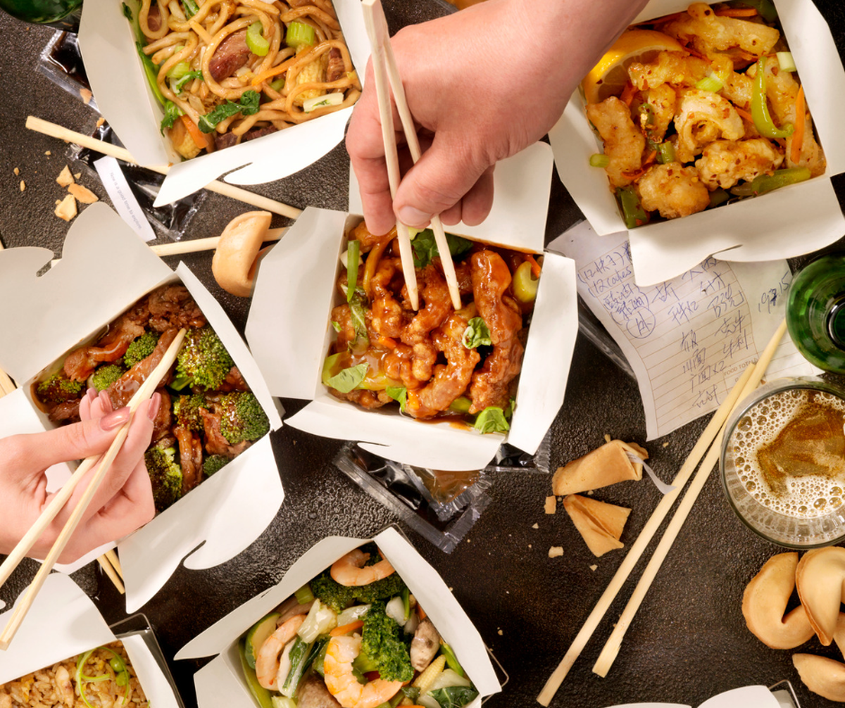 piles of take away food