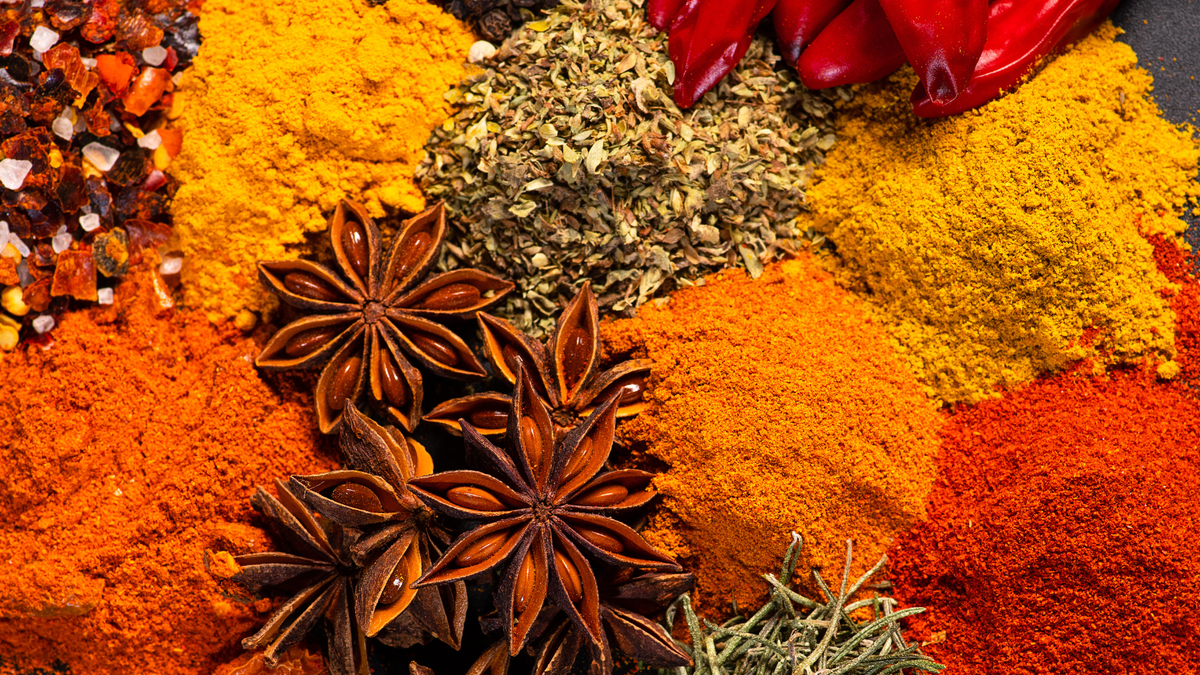 Variety of herbs and spices
