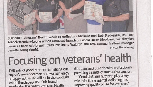 Thumbnail: IWC part of Bundaberg Veterans’ Health Week